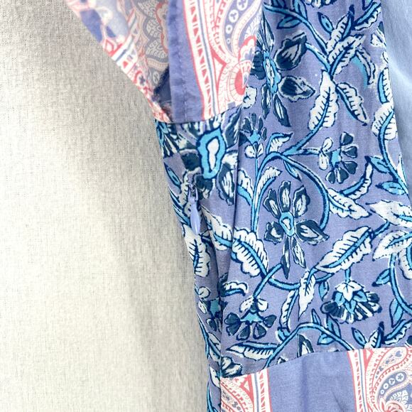 ANTIK BATIK Iloni Open Back Dress Womens Small Cotton Silk Printed Midi V-neck - Picture 9 of 16